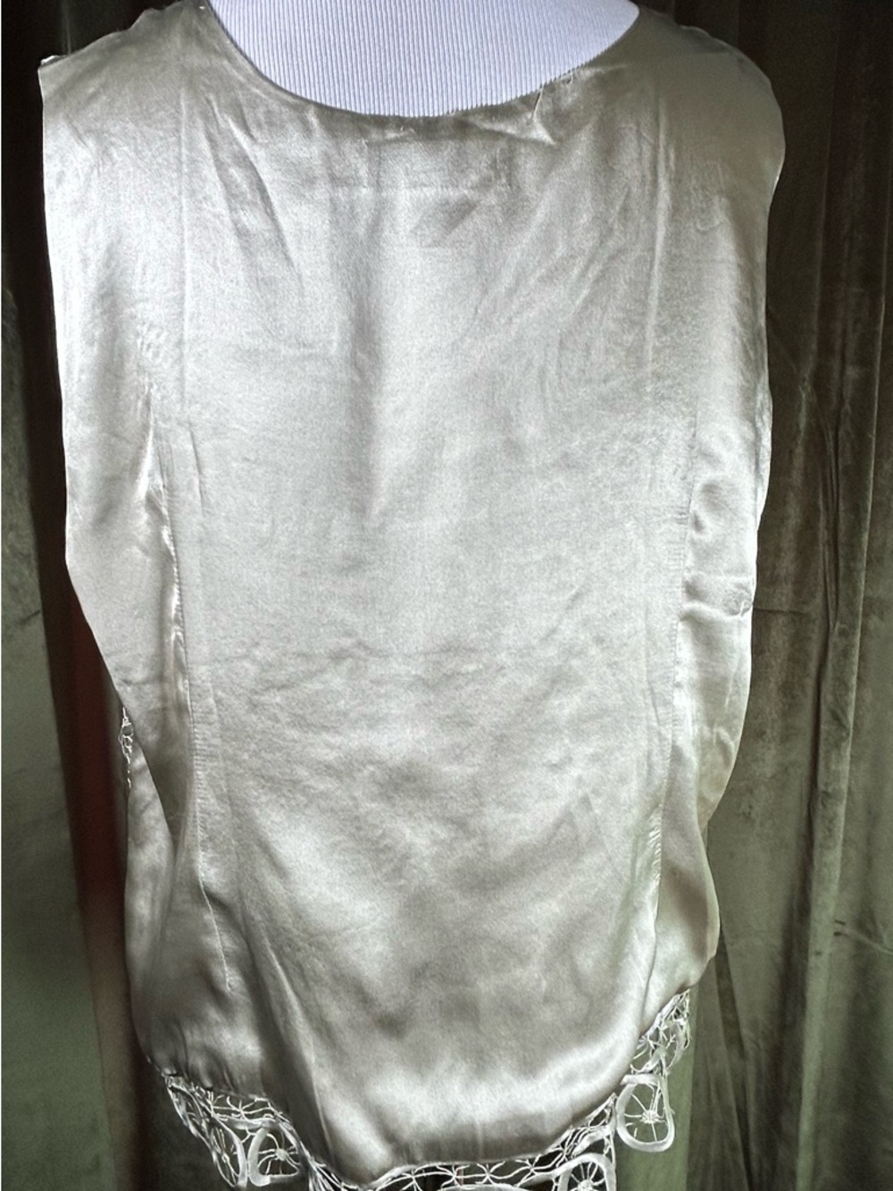 Stunning Vintage Soulmates Hand-Crocheted 100% Silk Formal Tank Top - Picture 4 of 5